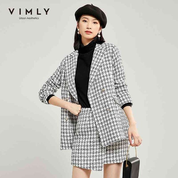vimly autumn women houndstooth 2pcs set elegant lapel double breasted long jacket high waist asymmetry mini skirt f5138 210407, White
vimly autumn women houndstooth 2pcs set elegant lapel double breasted long jacket high waist asymmetry mini skirt f5138 210407, White