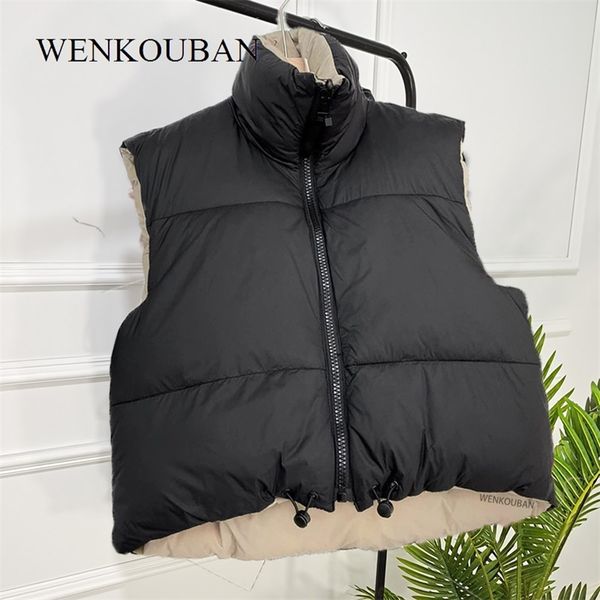 spring black cropped vest coat women fashion warm sleeveless jacket high collar waistcoat female casual outerwear chic 210910, Black;white
spring black cropped vest coat women fashion warm sleeveless jacket high collar waistcoat female casual outerwear chic 210910, Black;white