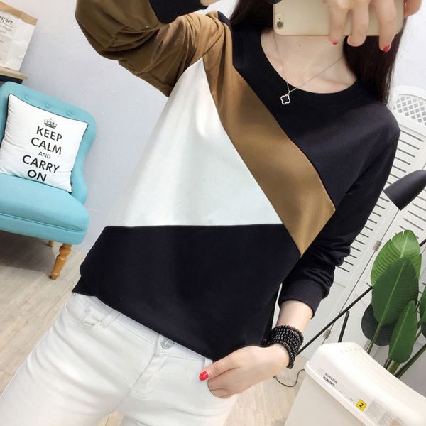 plus size tshirt fashion long sleeve t-shirt casual camiseta femme patchwork tshirts women poleras mujer, White
plus size tshirt fashion long sleeve t-shirt casual camiseta femme patchwork tshirts women poleras mujer, White
