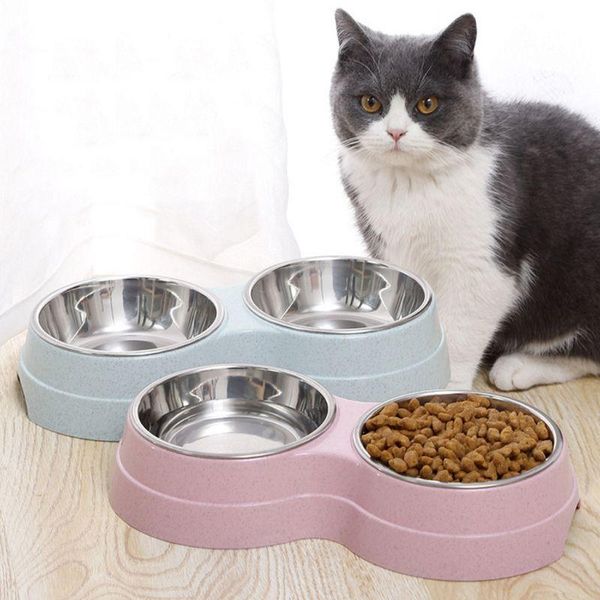 dog bowls & feeders pet food double bowl kitten feeder drinking eating cat puppy stainless steel feeding container supplies
dog bowls & feeders pet food double bowl kitten feeder drinking eating cat puppy stainless steel feeding container supplies