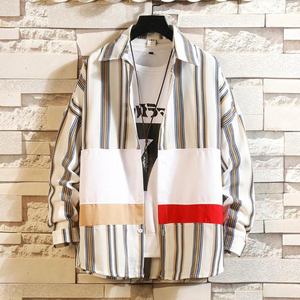 vogue fashion cool shirt men chemise homme mens checkered striped printing loose long sleeve blouse men's casual shirts, White;black
vogue fashion cool shirt men chemise homme mens checkered striped printing loose long sleeve blouse men's casual shirts, White;black