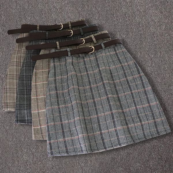 winter plaid a-line sashes women skirt high waist above knee casual vintage office work ladies korean empire mini skirts belt, Black
winter plaid a-line sashes women skirt high waist above knee casual vintage office work ladies korean empire mini skirts belt, Black