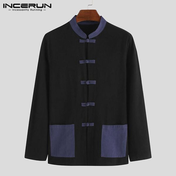men's casual shirts incerun chinese traditional men shirt stand collar streetwear button elegant vintage long sleeve camisas hombre, White;black
men's casual shirts incerun chinese traditional men shirt stand collar streetwear button elegant vintage long sleeve camisas hombre, White;black