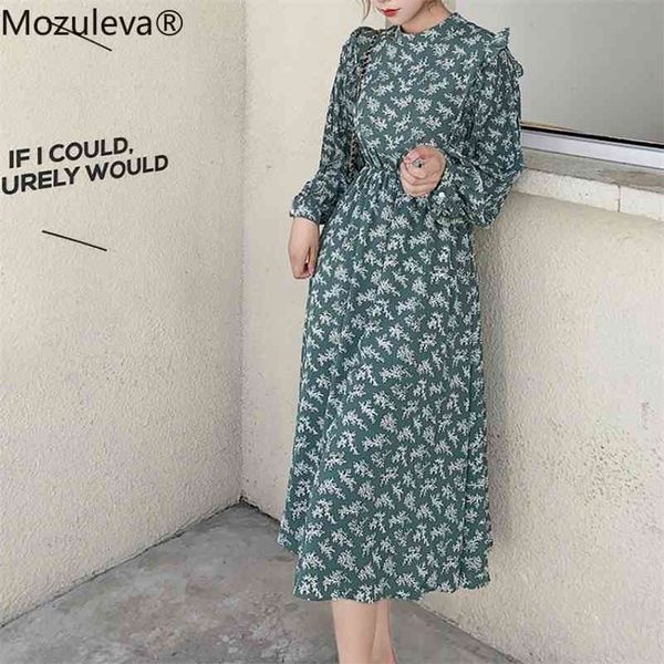 autumn stand collar ruffles women full sleeve elastic waist female chiffon dress midi length vestidos 210416, White
autumn stand collar ruffles women full sleeve elastic waist female chiffon dress midi length vestidos 210416, White