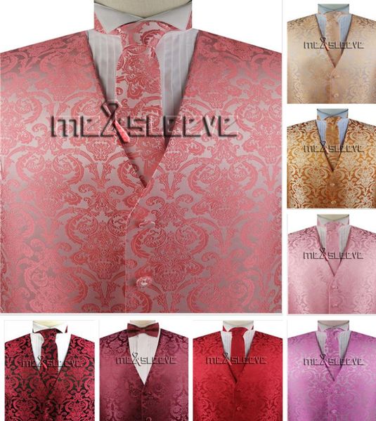 men's vests paisley 4pcs waistcoat necktie bowtie pocket square set for suit dress wedding, Black;white
men's vests paisley 4pcs waistcoat necktie bowtie pocket square set for suit dress wedding, Black;white