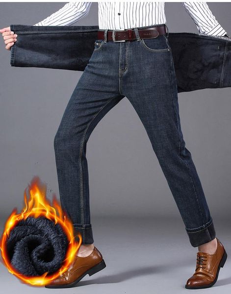 men's jeans winter eagle warm slim fit business fashion thicken denim trousers fleece stretch pants homme, Blue
men's jeans winter eagle warm slim fit business fashion thicken denim trousers fleece stretch pants homme, Blue