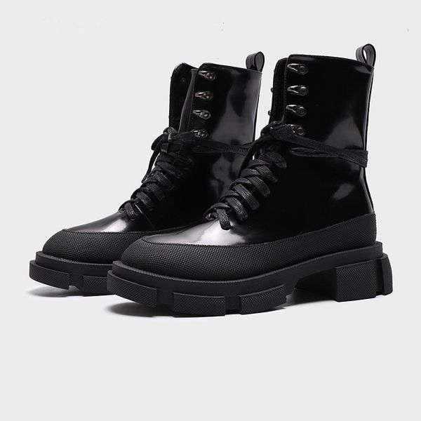 boot winter fashion women's round foot lace metal decoration boots army handcrafted shoes, Black
boot winter fashion women's round foot lace metal decoration boots army handcrafted shoes, Black
