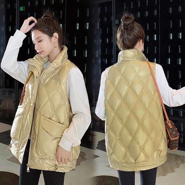women's vests winter parkas waistcoat korean down cotton vest sleeveless jacket women large size loose bright shinny waterproof, Black;white
women's vests winter parkas waistcoat korean down cotton vest sleeveless jacket women large size loose bright shinny waterproof, Black;white