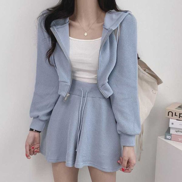 women's tracksuits hzirip 2021 autumn ladies two piece sets sports zipper hooded casual solid color fashion high waist wide leg shorts, Gray
women's tracksuits hzirip 2021 autumn ladies two piece sets sports zipper hooded casual solid color fashion high waist wide leg shorts, Gray