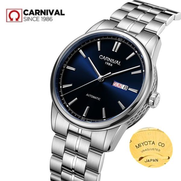 wristwatches switzerland carnival mechanical watch men miyota automatic watches waterproof clock sapphire montre homme saati, Slivery;brown
wristwatches switzerland carnival mechanical watch men miyota automatic watches waterproof clock sapphire montre homme saati, Slivery;brown