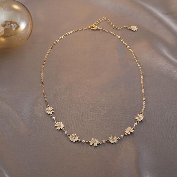 chokers korea designs daisy flower necklace for women cute charm with pearls girls choker collar jewelry gifts, Golden;silver
chokers korea designs daisy flower necklace for women cute charm with pearls girls choker collar jewelry gifts, Golden;silver