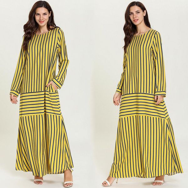 2021striped print long dress muslim hijab dubai abayas for women european clothing caftan marocain kimono plus size african gown, Red
2021striped print long dress muslim hijab dubai abayas for women european clothing caftan marocain kimono plus size african gown, Red