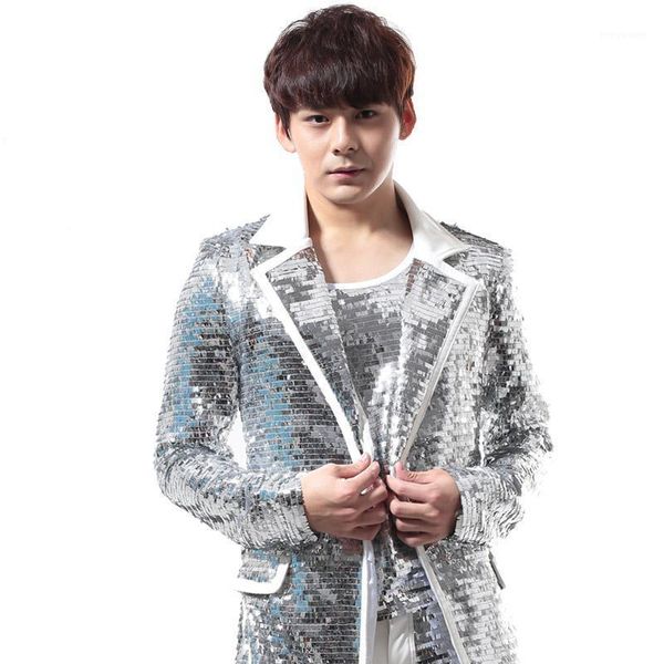 men's suits & blazers silver men designs homme terno stage costumes for singers sequin blazer dance clothes jacket star style dress pun, White;black
men's suits & blazers silver men designs homme terno stage costumes for singers sequin blazer dance clothes jacket star style dress pun, White;black