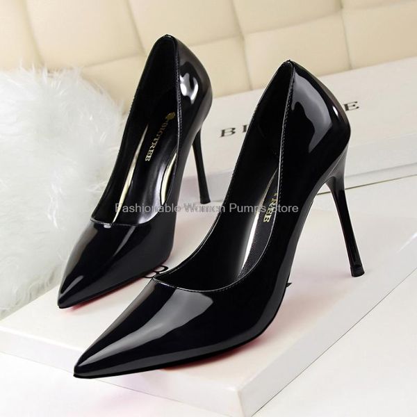 dress shoes ol pumps bigtree patent leather thin high heels 10cm stelittos office ladies slim shallow slip on women party, Black
dress shoes ol pumps bigtree patent leather thin high heels 10cm stelittos office ladies slim shallow slip on women party, Black