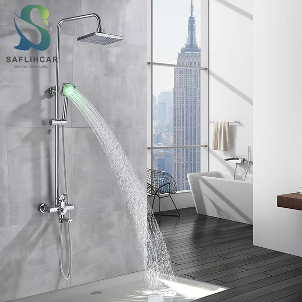 chrome bathroom shower faucet set plastic with light rain and cold water mixer taps adjustable wall-mounted sets
chrome bathroom shower faucet set plastic with light rain and cold water mixer taps adjustable wall-mounted sets