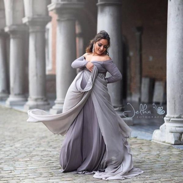 maternity dresses for po shoot pregnancy shooting four seasons long sleeve one line collar solid color elegant spandex, White
maternity dresses for po shoot pregnancy shooting four seasons long sleeve one line collar solid color elegant spandex, White