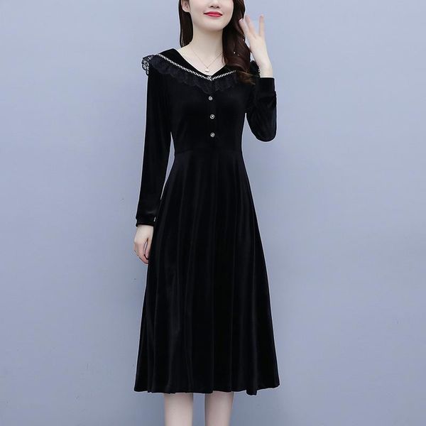 casual dresses women korean dress fashion one piece autumn spring 2022 office lady french style vintage long sleeve solid robe, Black;gray
casual dresses women korean dress fashion one piece autumn spring 2022 office lady french style vintage long sleeve solid robe, Black;gray
