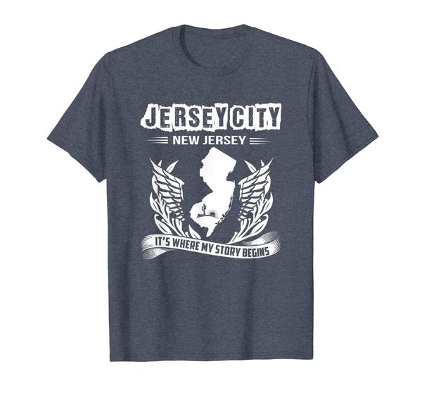 jersey city, new jersey. it's where my story begins t shirt, White;black