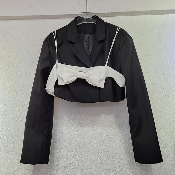 women's suits & blazers zcsmll black short style turn-down collar jacket women spring and autumn bow tie suspenders two-piece coat tren, White;black
women's suits & blazers zcsmll black short style turn-down collar jacket women spring and autumn bow tie suspenders two-piece coat tren, White;black
