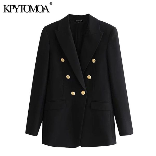 women fashion double breasted black blazer coat vintage long sleeve pockets female outerwear chic veste femme 210416, White;black
women fashion double breasted black blazer coat vintage long sleeve pockets female outerwear chic veste femme 210416, White;black