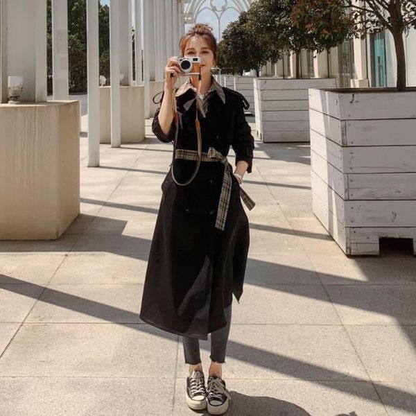 women's trench coats provide spring and autumn windbreaker b003-a.kio, Tan;black
women's trench coats provide spring and autumn windbreaker b003-a.kio, Tan;black