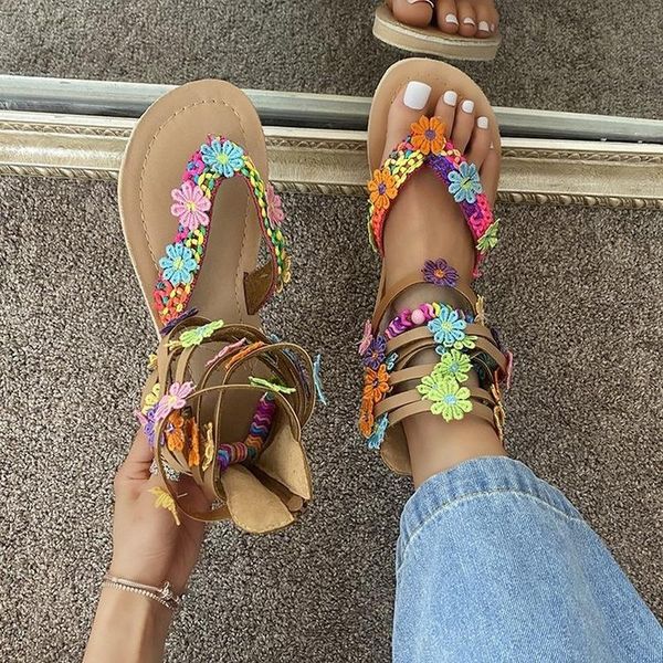 sandals summer style 2021 roman fashion flat flower women's lightweight rear zipper shoes, Black
sandals summer style 2021 roman fashion flat flower women's lightweight rear zipper shoes, Black