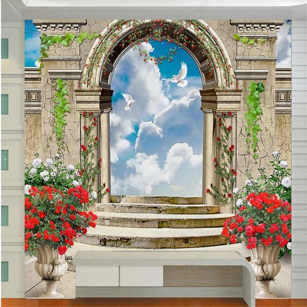 custom mediterranean garden arch wallpapers 3d background wall modern wallpaper for living room
custom mediterranean garden arch wallpapers 3d background wall modern wallpaper for living room