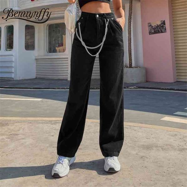 benuynffy zipper fly pockets black wide leg jeans women autumn winter casual streetwear ladies high waist with chain 210922, Blue
benuynffy zipper fly pockets black wide leg jeans women autumn winter casual streetwear ladies high waist with chain 210922, Blue
