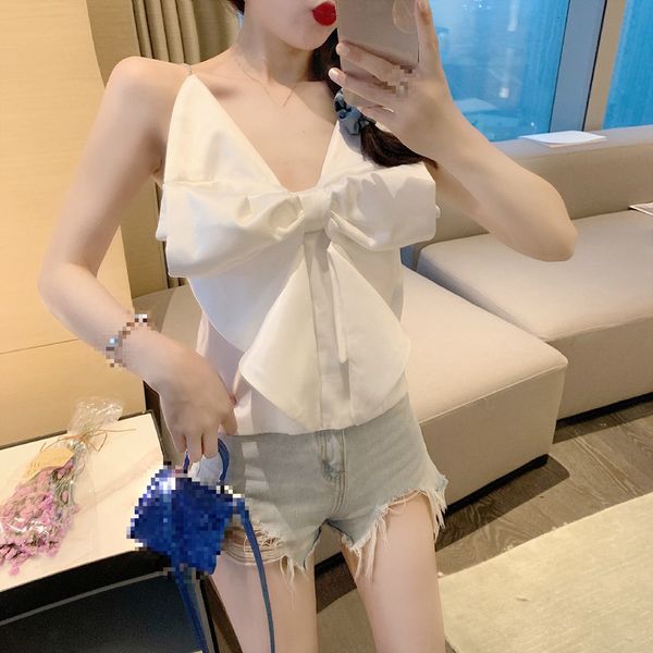 women's tanks & camis gagaok women high street summer solid bow short v-neck ole simple wild fashion ladies korean crop i9o3, White
women's tanks & camis gagaok women high street summer solid bow short v-neck ole simple wild fashion ladies korean crop i9o3, White