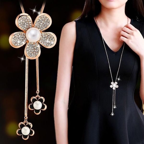 pendant necklaces alloy black rose flower long necklace sweater chain fashion metal crystal adjusted, Silver
pendant necklaces alloy black rose flower long necklace sweater chain fashion metal crystal adjusted, Silver