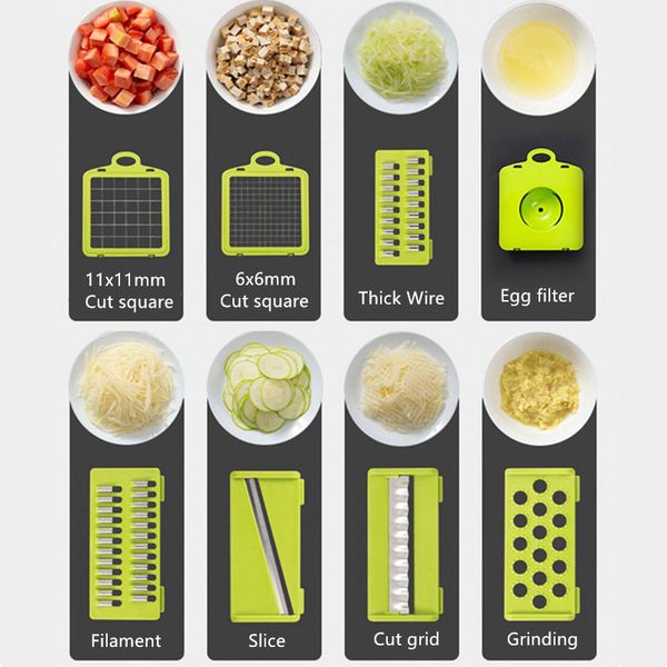 multifunctional vegetable cutter fruit slicer grater shredders drain basket slicers 8 in 1 gadgets kitchen accessories
multifunctional vegetable cutter fruit slicer grater shredders drain basket slicers 8 in 1 gadgets kitchen accessories