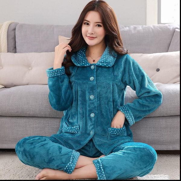 warm flannel pajamas set womens sleepwears thick coral velvet long sleeve pyjamas sets nightgown pijama suit mujer female homewear, Black;red
warm flannel pajamas set womens sleepwears thick coral velvet long sleeve pyjamas sets nightgown pijama suit mujer female homewear, Black;red