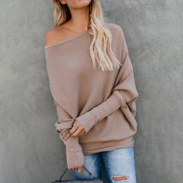 women's sweaters 2021 autumn winter one-shoulder fashion sweater batwing sleeve knitted loose versatile multicolor, White;black
women's sweaters 2021 autumn winter one-shoulder fashion sweater batwing sleeve knitted loose versatile multicolor, White;black