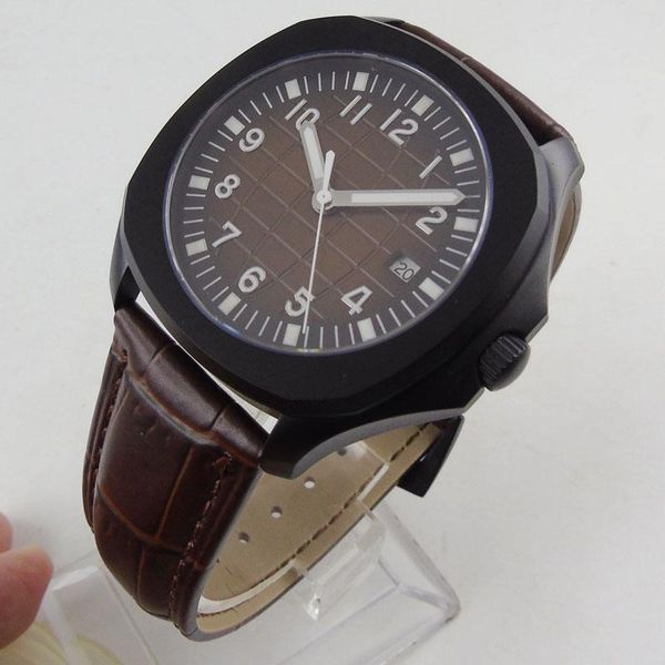 wristwatches 39mm fashion dress miyota automatic men's watch brown sterile dial with black pvd case sapphire glass leather strap, Slivery;brown
wristwatches 39mm fashion dress miyota automatic men's watch brown sterile dial with black pvd case sapphire glass leather strap, Slivery;brown