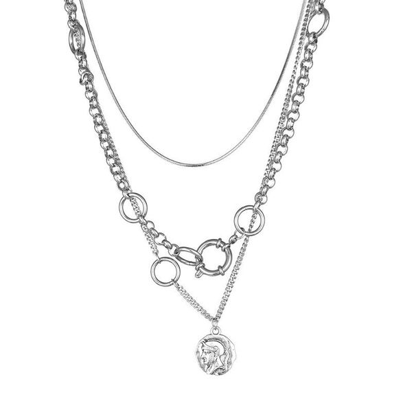 pendant necklaces retro knight punk multi layer round party stainless steel necklace women gothic valentines day gift, Silver
pendant necklaces retro knight punk multi layer round party stainless steel necklace women gothic valentines day gift, Silver