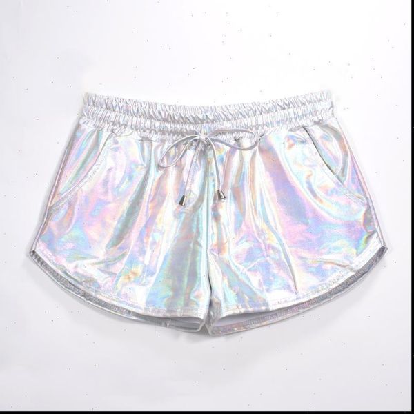 women shorts shiny metallic summer holographic wet look casual elastic drawstring festival rave booty, White;black
women shorts shiny metallic summer holographic wet look casual elastic drawstring festival rave booty, White;black