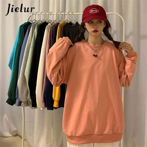 hoodie women autumn solid color o-neck korean loose pullover hoodies female chic 12 colors slim white sweatshirt 210426, Black
hoodie women autumn solid color o-neck korean loose pullover hoodies female chic 12 colors slim white sweatshirt 210426, Black