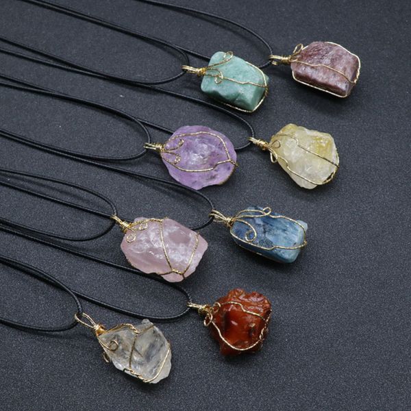 irregular natural stone crystal healing handmade pendant necklaces original style for women girl energy jewelry with rope chain, Silver
irregular natural stone crystal healing handmade pendant necklaces original style for women girl energy jewelry with rope chain, Silver