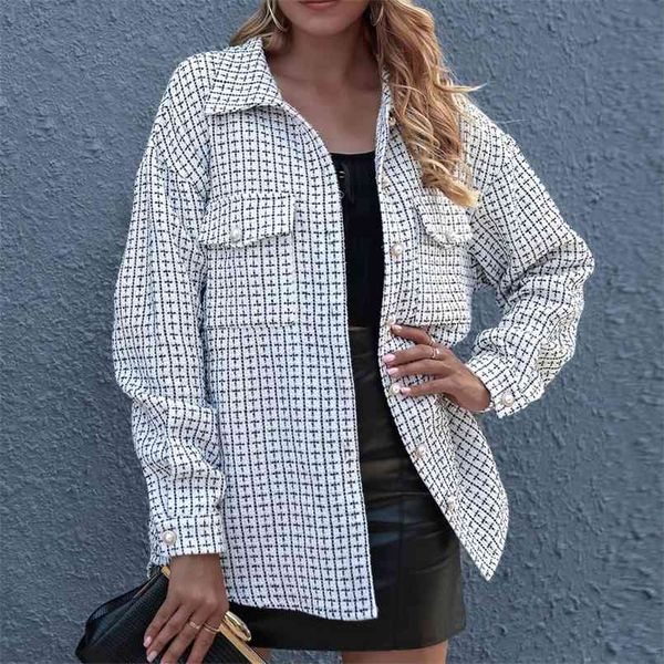 autumn shirt woolen jackets for women lapel cardigan padded plaid jacket womens clothing pockets full green coat female 210508, White
autumn shirt woolen jackets for women lapel cardigan padded plaid jacket womens clothing pockets full green coat female 210508, White