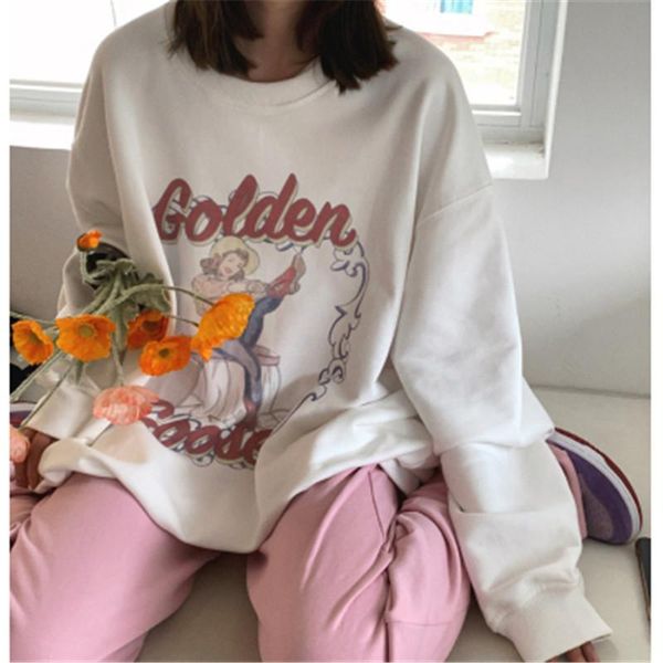 vintage woman's sweatshirt harajuku casual o-neck letter print long sleeve oversized pullover streetwear female 2021 spring women', Black
vintage woman's sweatshirt harajuku casual o-neck letter print long sleeve oversized pullover streetwear female 2021 spring women', Black