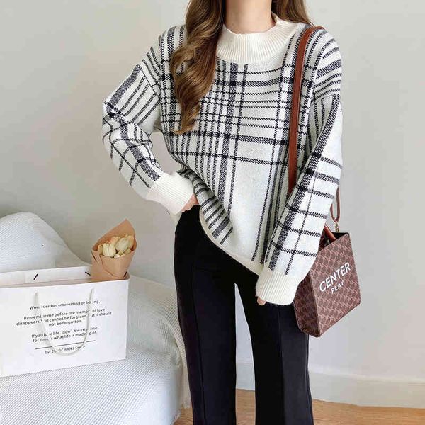 women's sweaters autumn and winter thin little chess loose women's knitted sweater casual fashion 2mtl, White;black
women's sweaters autumn and winter thin little chess loose women's knitted sweater casual fashion 2mtl, White;black