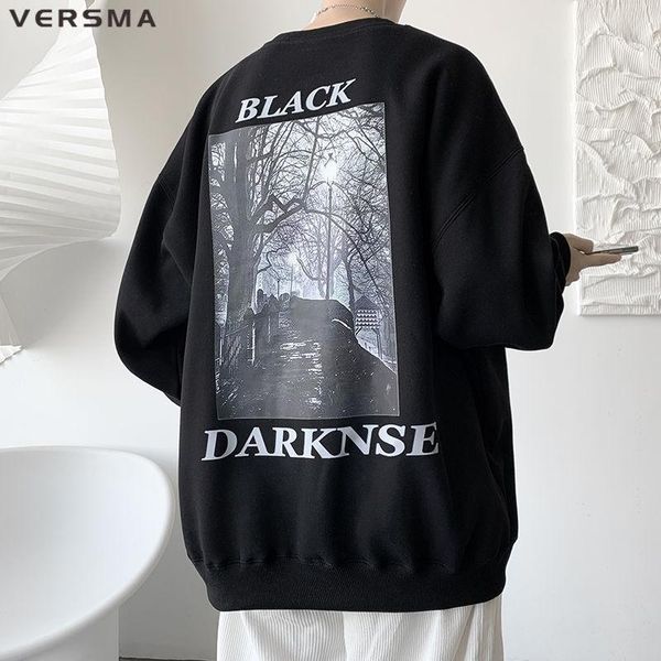 men's hoodies & sweatshirts versma korean vintage gothic graffiti print hoodie sweatshirt men hip hop rock punk oversized male pullover, Black
men's hoodies & sweatshirts versma korean vintage gothic graffiti print hoodie sweatshirt men hip hop rock punk oversized male pullover, Black