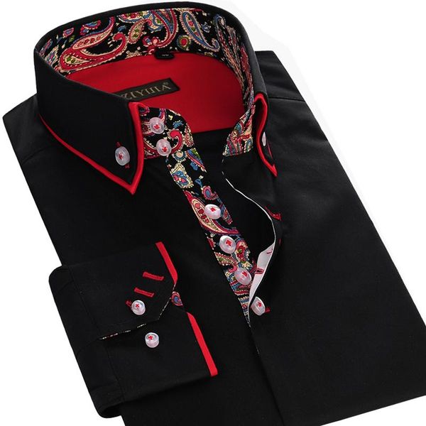 men's dress shirts autumn 2021 mens double collar printed patchwork slim fit 100% cotton men casual business shirt, White;black
men's dress shirts autumn 2021 mens double collar printed patchwork slim fit 100% cotton men casual business shirt, White;black