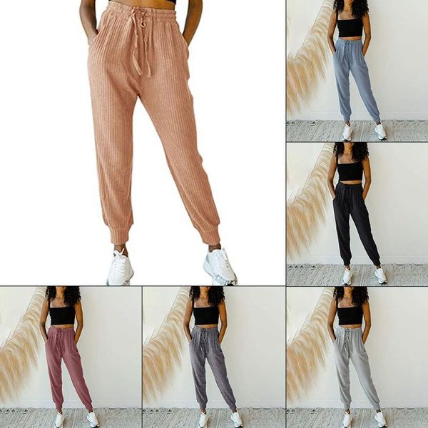 european and american women simple solid color sports leisure high waist lace up waffle pocket sweater pants women's & capris, Black;white
european and american women simple solid color sports leisure high waist lace up waffle pocket sweater pants women's & capris, Black;white