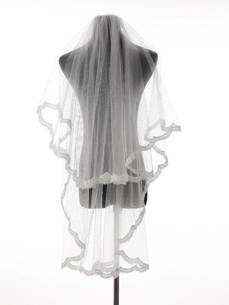 bridal veils charming lace edge two layers wedding accessories tulle veil with comb, Black
bridal veils charming lace edge two layers wedding accessories tulle veil with comb, Black