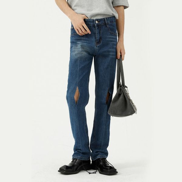 men's jeans knee hole male korean fashion casual straight denim pants vibe style men streetwear trousers man 5anm, Blue
men's jeans knee hole male korean fashion casual straight denim pants vibe style men streetwear trousers man 5anm, Blue