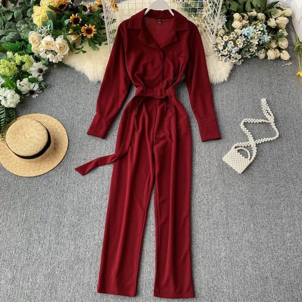 women's jumpsuits & rompers taotrees autumn long sleeve turn-down collar women casual jumpsuit waist belt ladies solid, Black;white
women's jumpsuits & rompers taotrees autumn long sleeve turn-down collar women casual jumpsuit waist belt ladies solid, Black;white