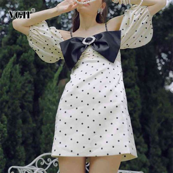 elegant polka dot patchwork bow dress for women square collar puff sleeve off shoulder high waist mini dresses female 210531, Black;gray
elegant polka dot patchwork bow dress for women square collar puff sleeve off shoulder high waist mini dresses female 210531, Black;gray