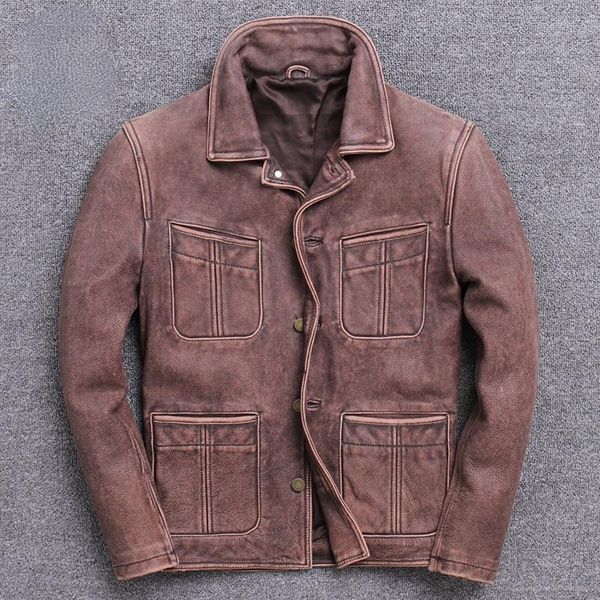 men's leather & faux fashion autumn real cowhide jacket vintage streetwear coat men casual genuine jackets and coats mens clothes wpy44, Black
men's leather & faux fashion autumn real cowhide jacket vintage streetwear coat men casual genuine jackets and coats mens clothes wpy44, Black