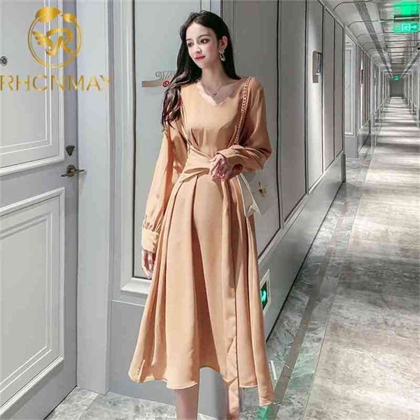 women french dress autumn retro long sleeve lace up a-line elegant fashion simple solid medium length dress 210506, Black;gray
women french dress autumn retro long sleeve lace up a-line elegant fashion simple solid medium length dress 210506, Black;gray